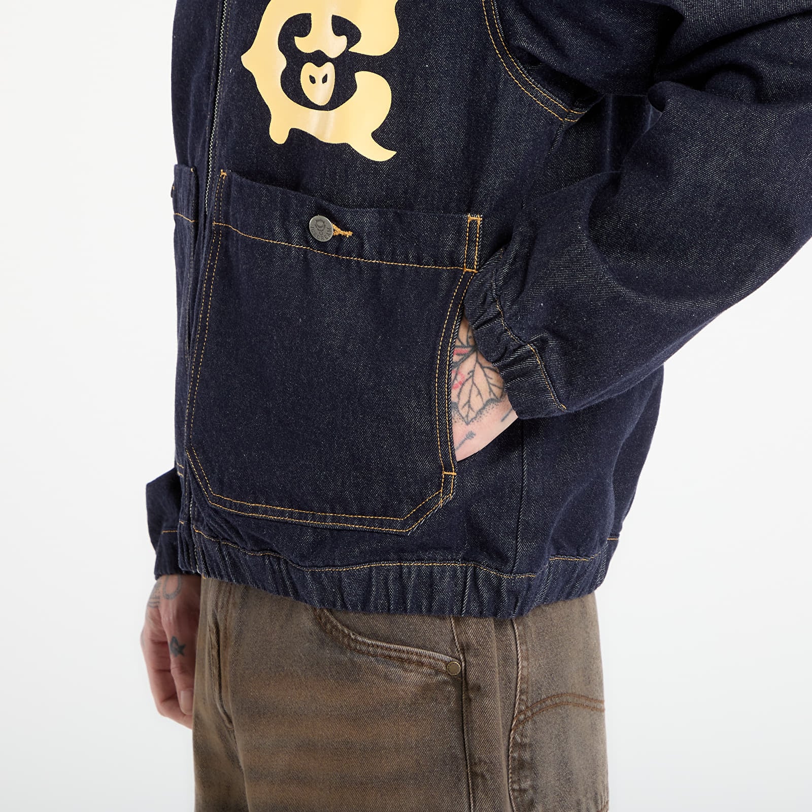 Jackor Billionaire Boys Club Icecream Western Panelled Zip Through Denim Jacket Indigo