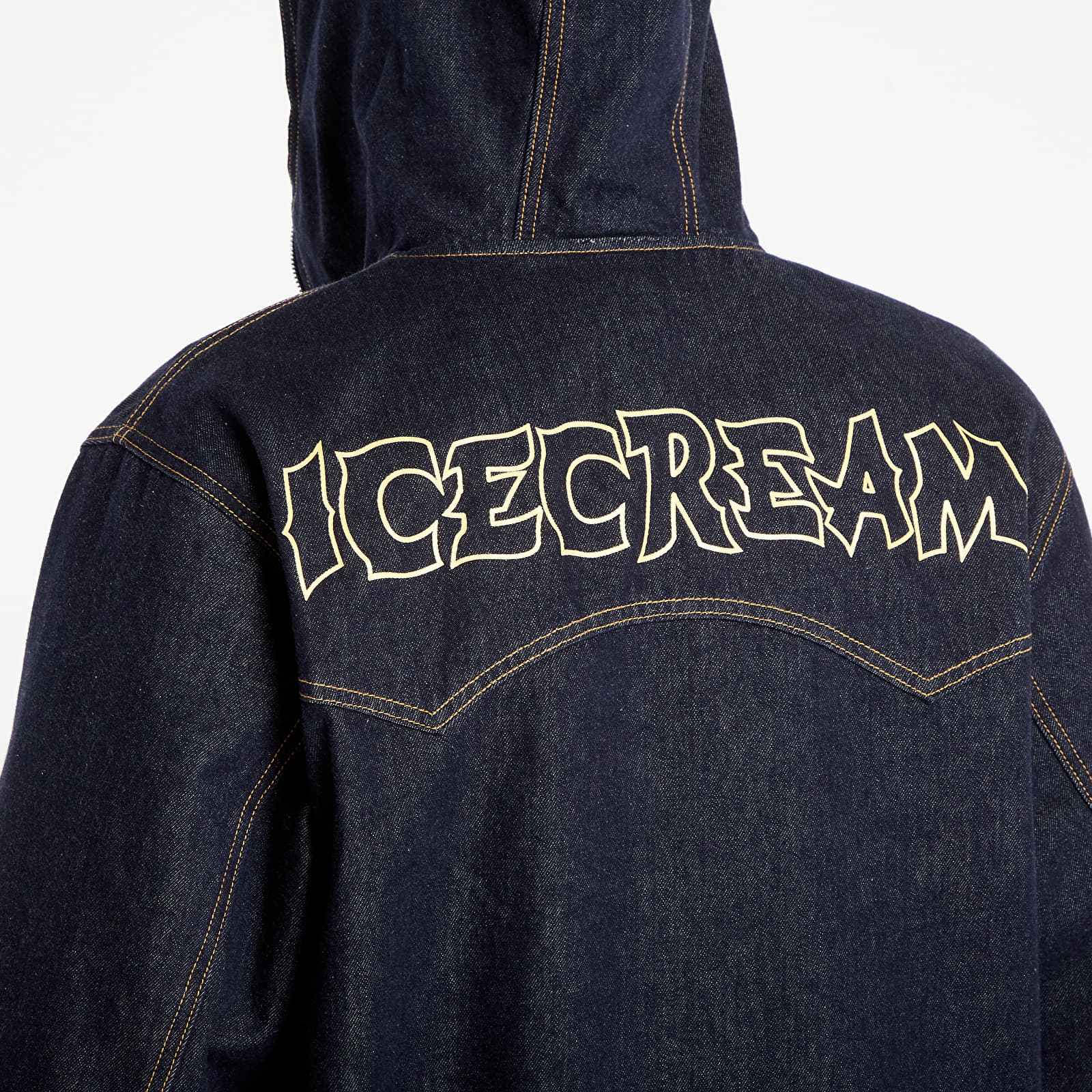 Jackor Billionaire Boys Club Icecream Western Panelled Zip Through Denim Jacket Indigo