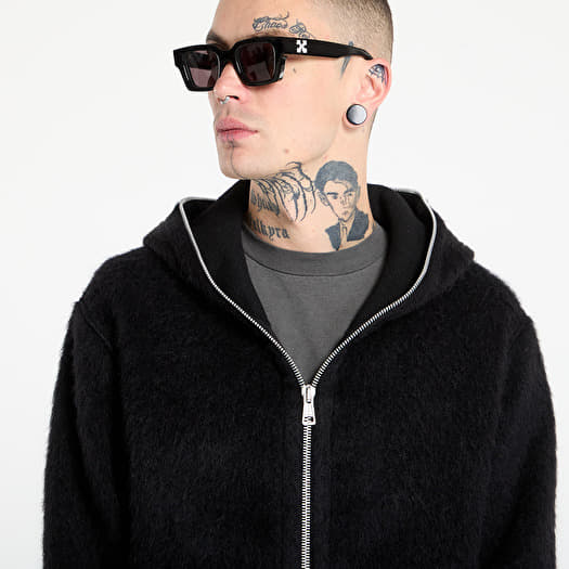 OUR LEGACY Full Zip Hood Black Hairy Wool | Footshop