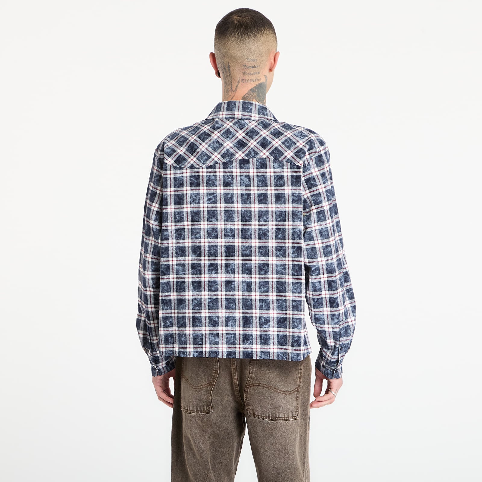 Πουκάμισα DIME Plaid Flannel Shirt UNISEX Bleached Navy