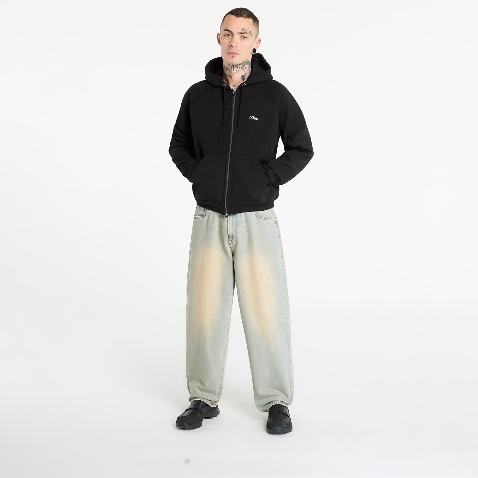 Hlače DIME Baggy Denim Pants Sandblasted Sky Blue