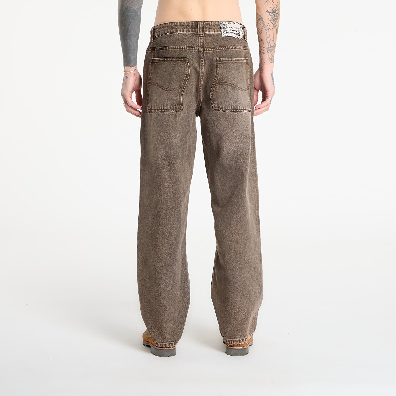 Hlače DIME Relaxed Denim Pants Sandblasted Brown