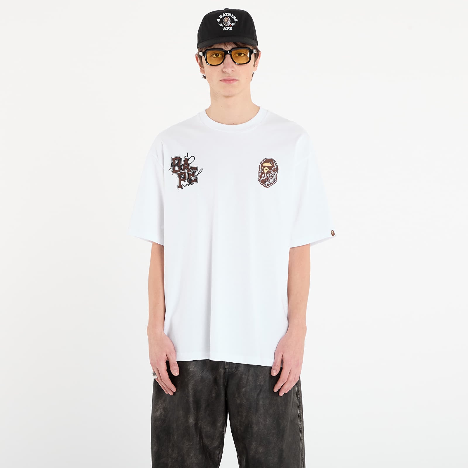 Tricou BAPE® x FOOTSHOP - Scribble Logo Tee White S