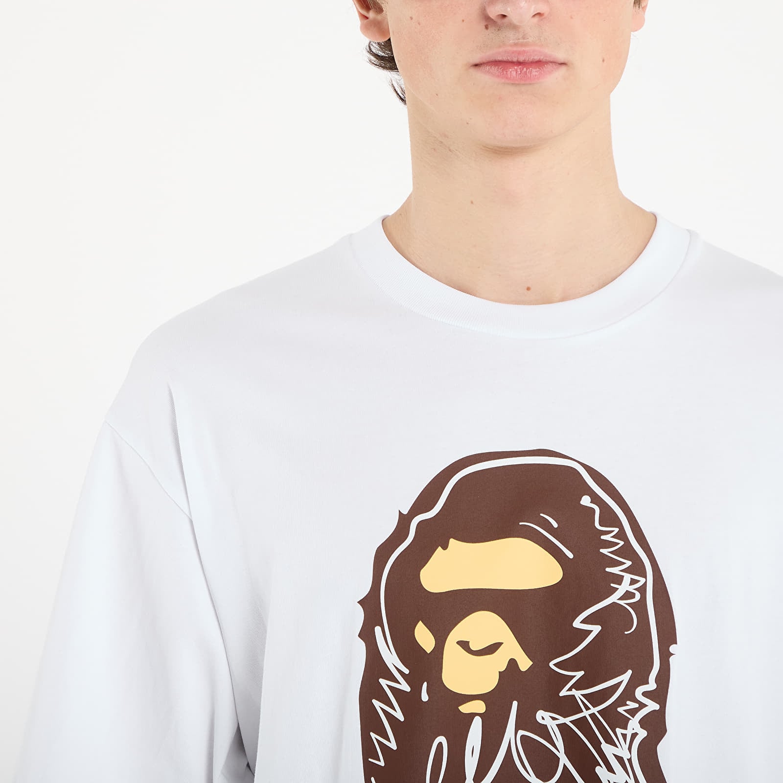 T-shirts BAPE® x FOOTSHOP - Scribble Ape Tee White