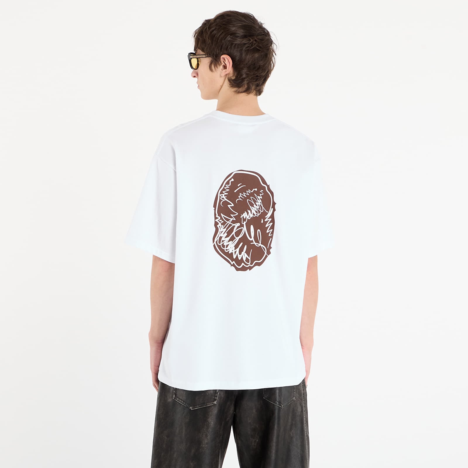 T-shirts BAPE® x FOOTSHOP - Scribble Ape Tee White