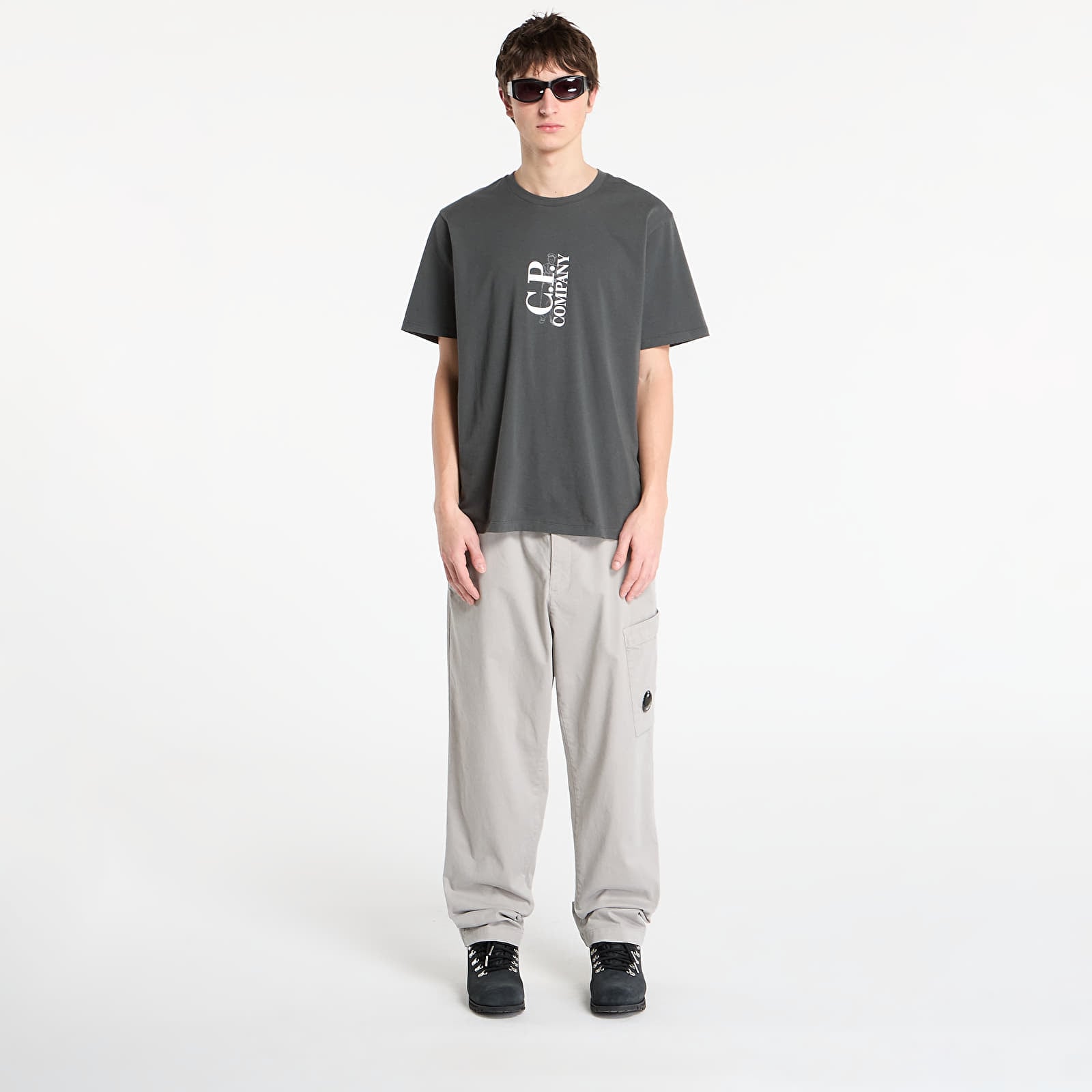 Pantaloni C.P. Company Stretch Sateen Regular Cargo Pants London Fog Grey