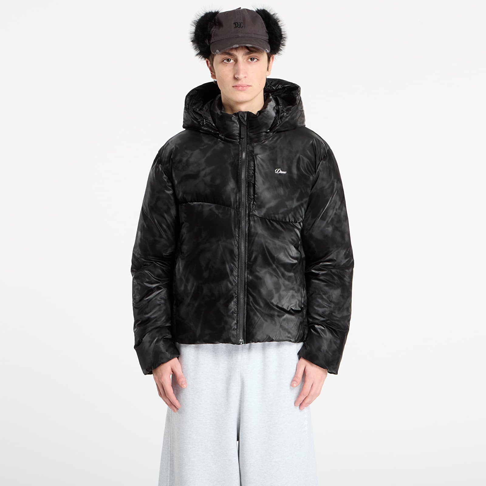 Kurtki DIME Wavy Puffer UNISEX Smoke Black