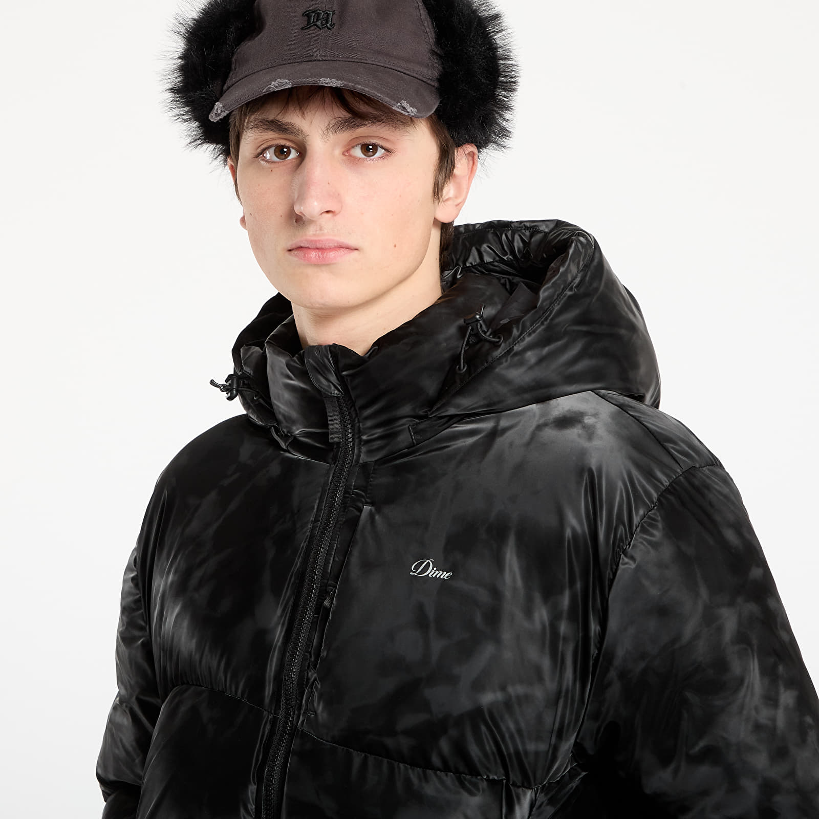 Kurtki DIME Wavy Puffer UNISEX Smoke Black