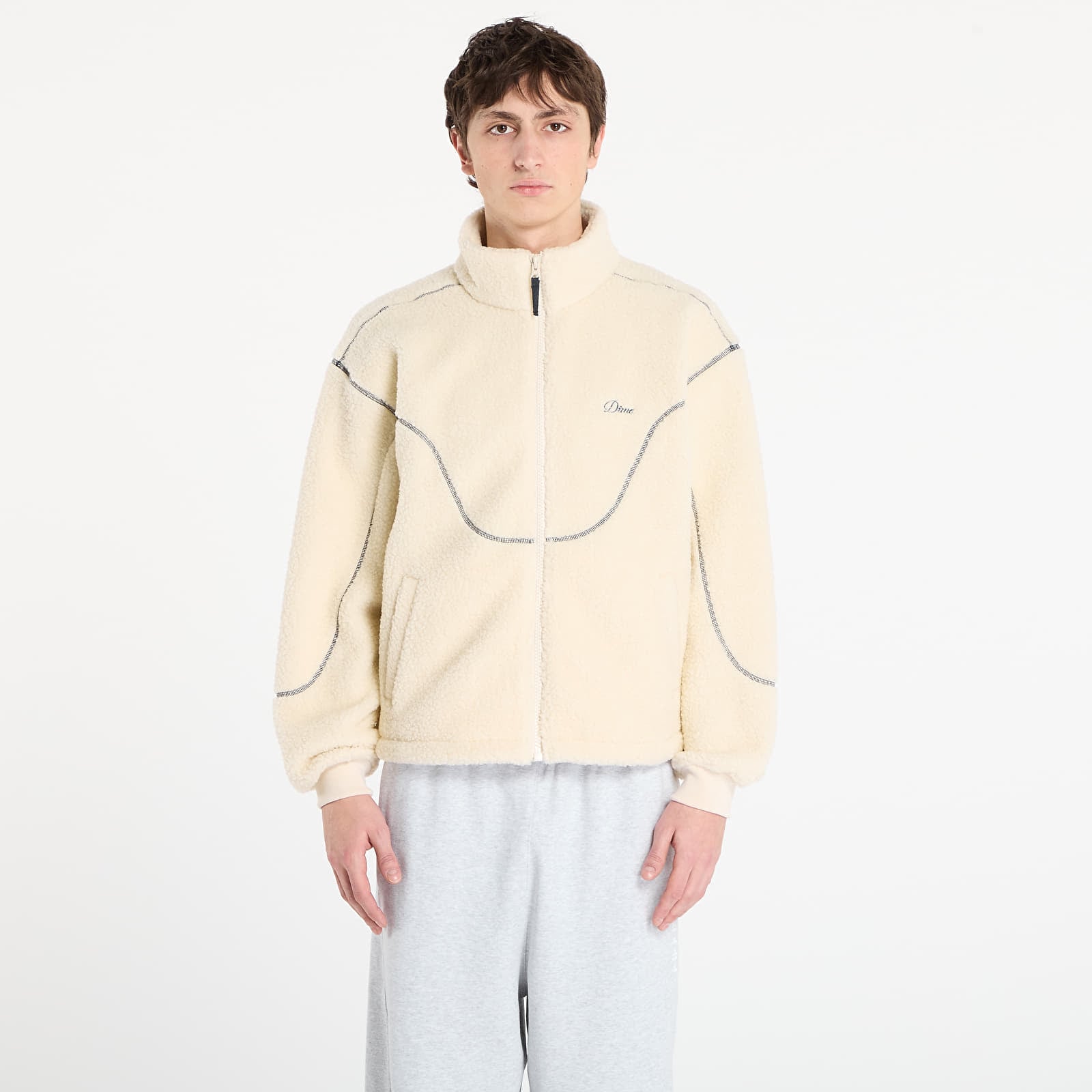 Kapuutsikud ja kampsunid DIME Polar Fleece Sherpa Zip UNISEX Cream