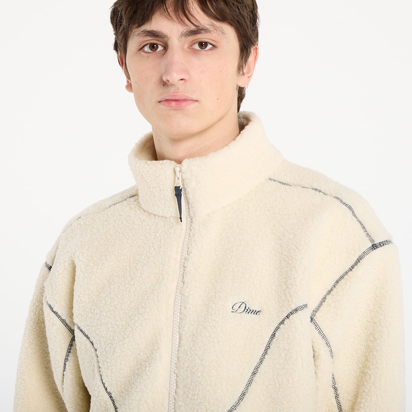 Kapuutsikud ja kampsunid DIME Polar Fleece Sherpa Zip UNISEX Cream
