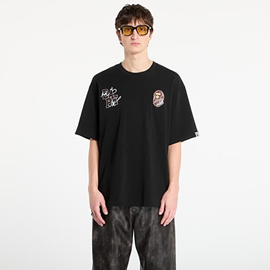 T-shirt BAPE® x FOOTSHOP - Scribble Logo Tee Black