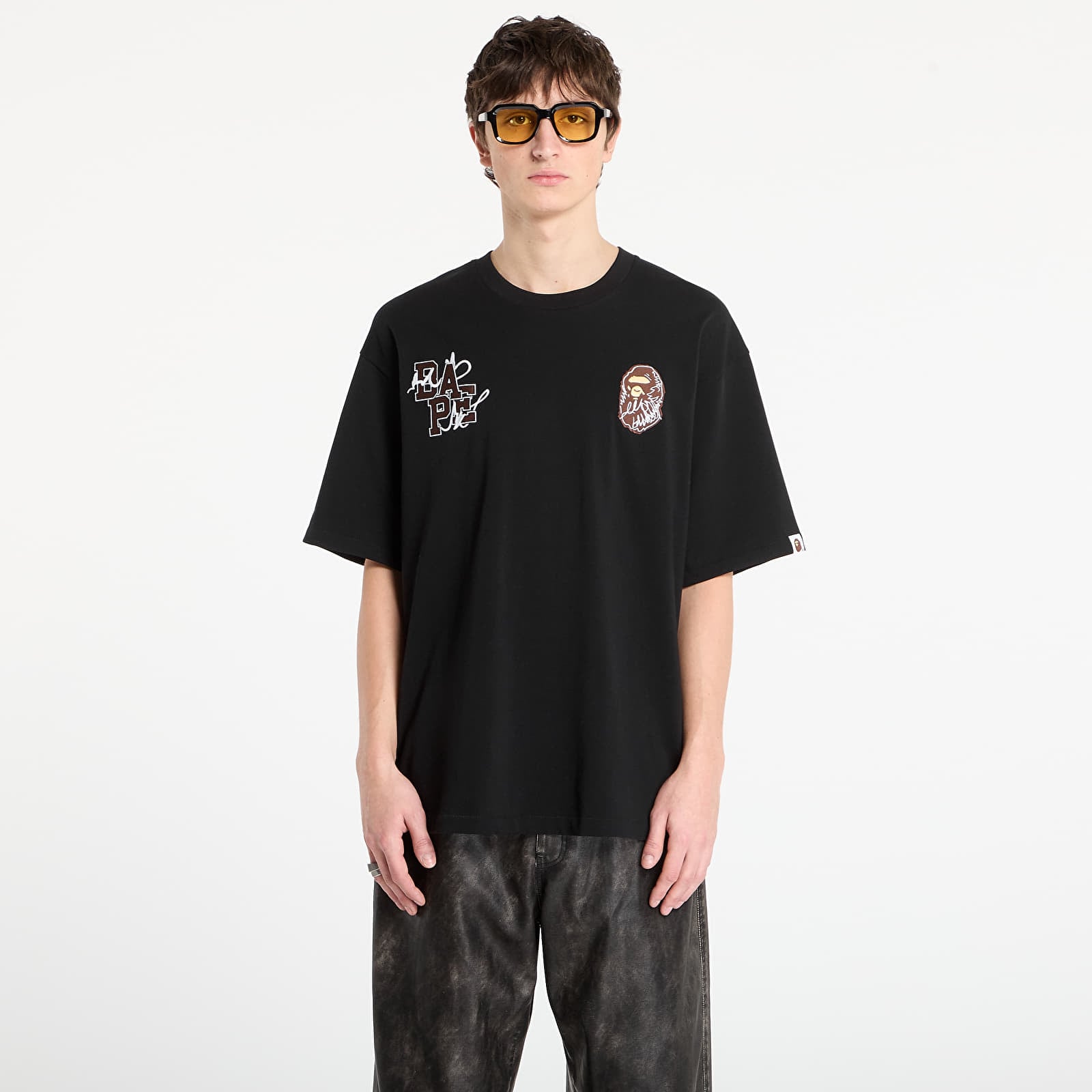 T-shirts BAPE® x FOOTSHOP - Scribble Logo Tee Black