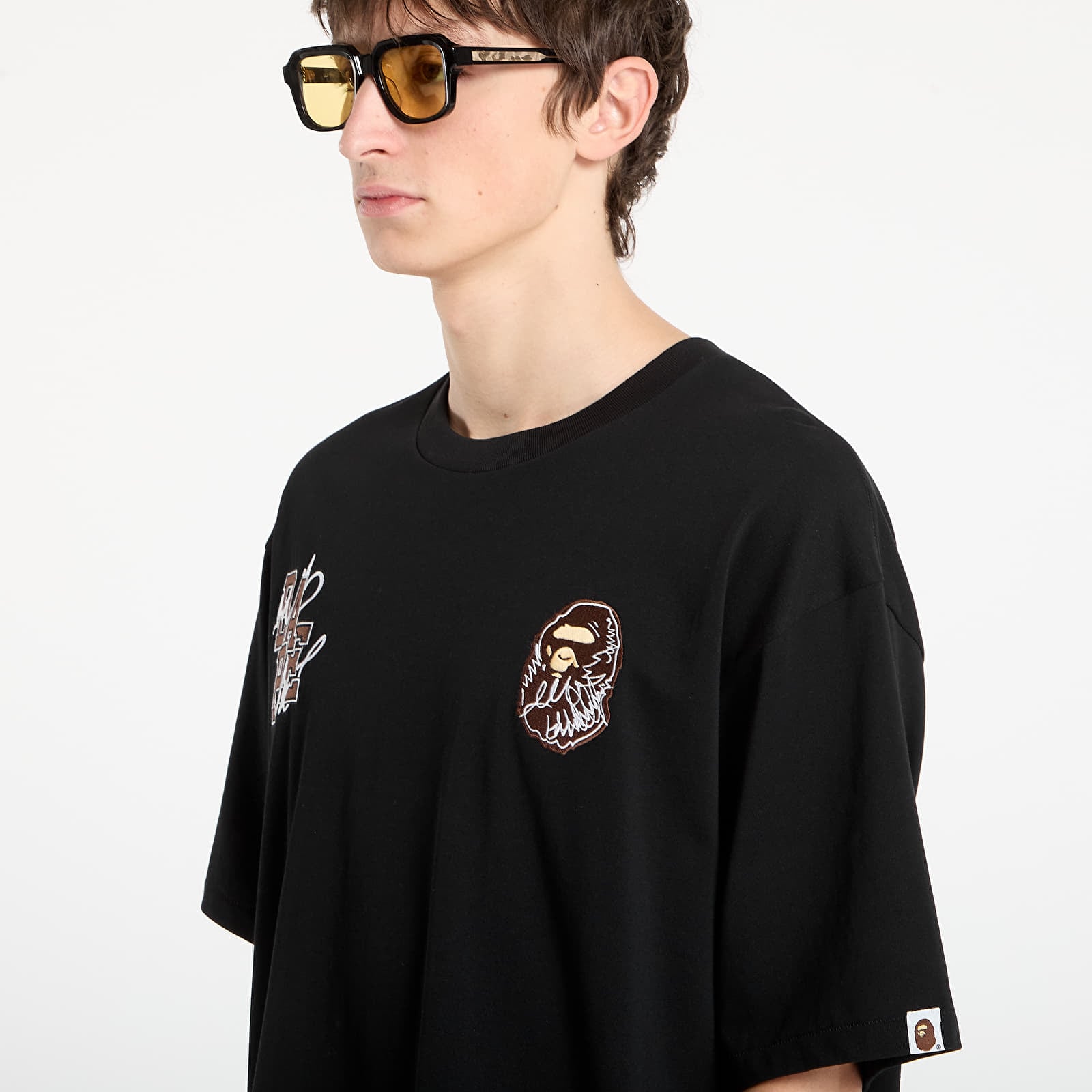 T-shirts BAPE® x FOOTSHOP - Scribble Logo Tee Black