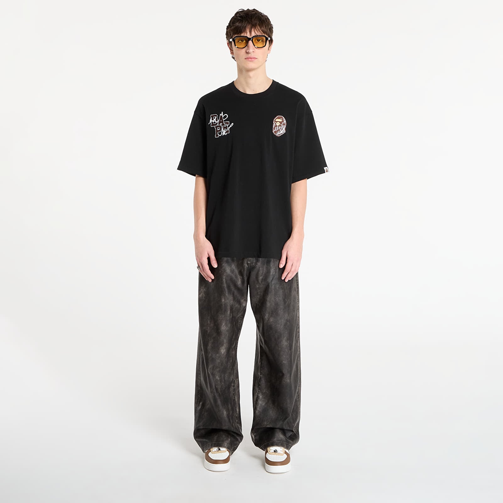 T-shirts BAPE® x FOOTSHOP - Scribble Logo Tee Black