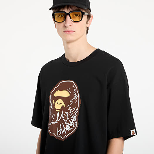 Tricouri BAPE® x FOOTSHOP - Scribble Ape Tee Black