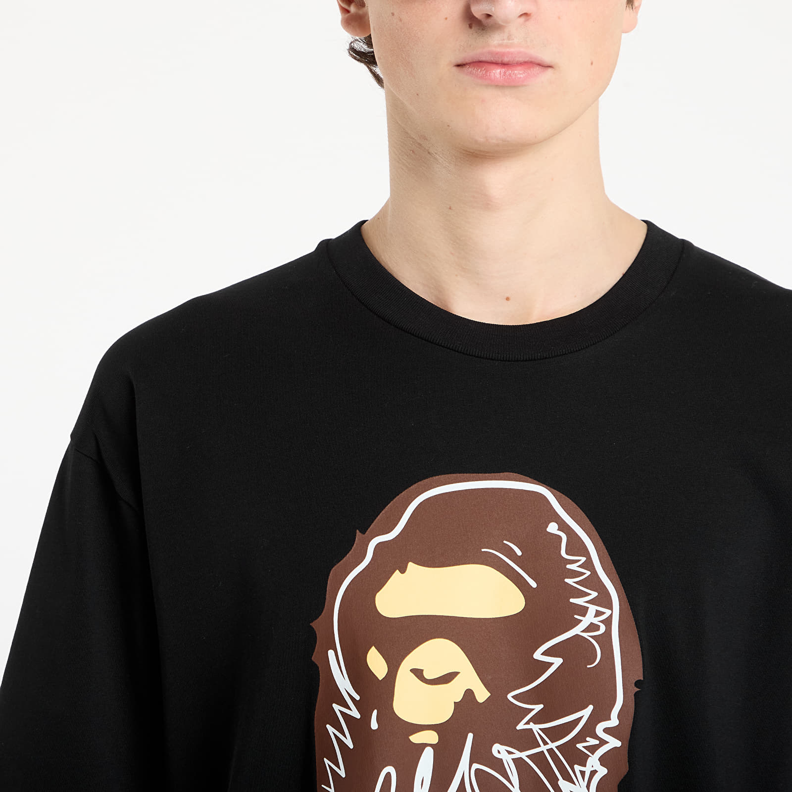 T-shirts BAPE® x FOOTSHOP - Scribble Ape Tee Black