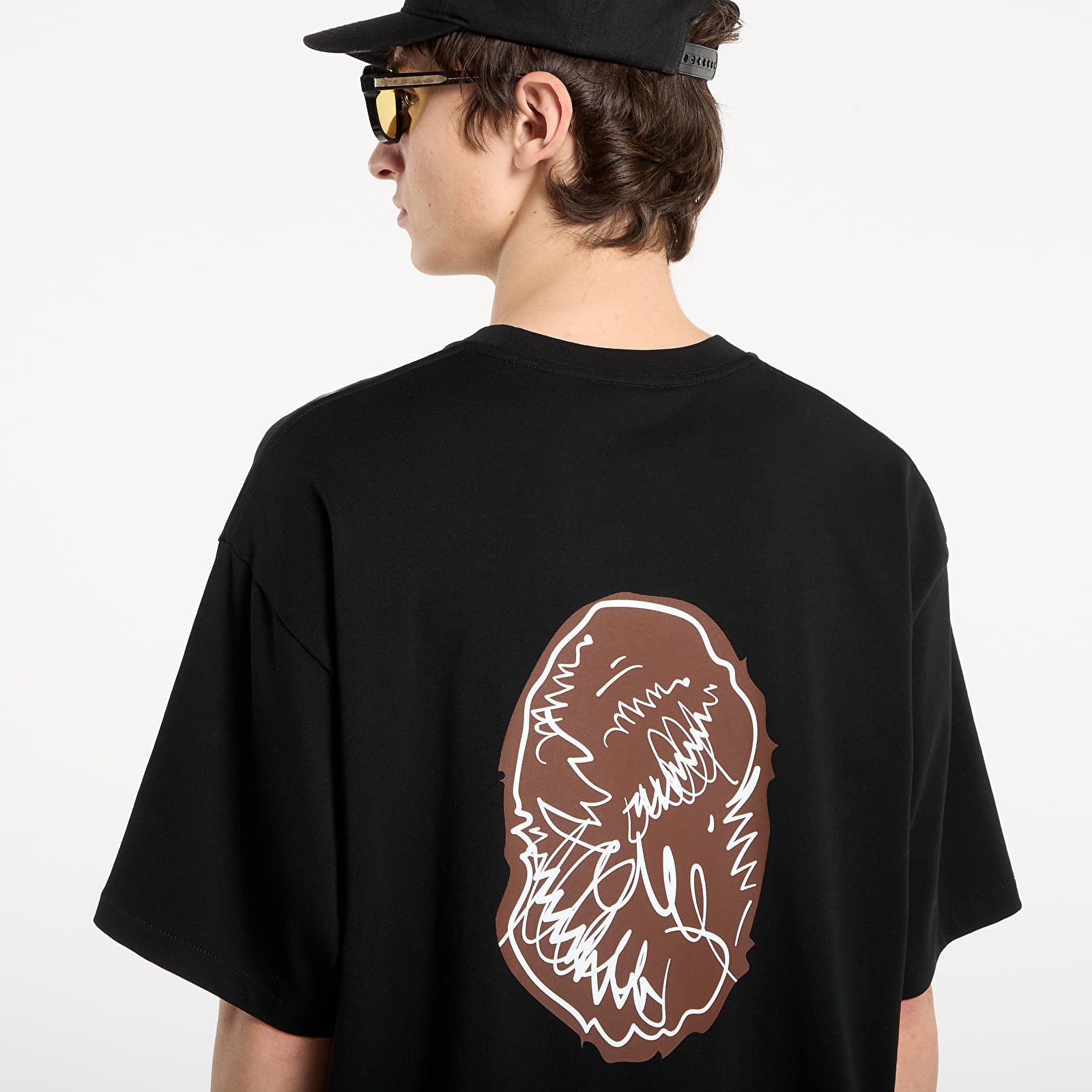 T-shirts BAPE® x FOOTSHOP - Scribble Ape Tee Black
