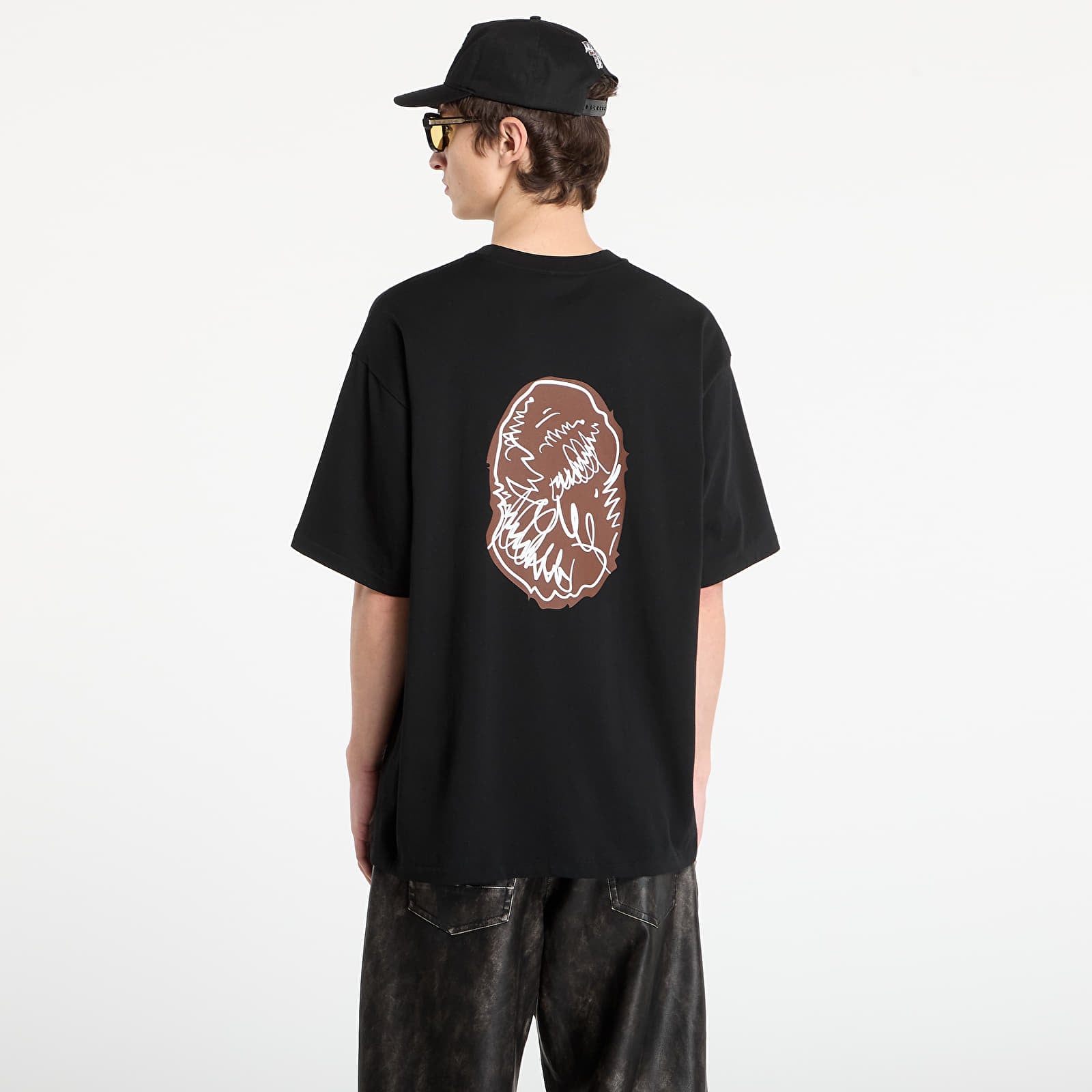 T-shirts BAPE® x FOOTSHOP - Scribble Ape Tee Black