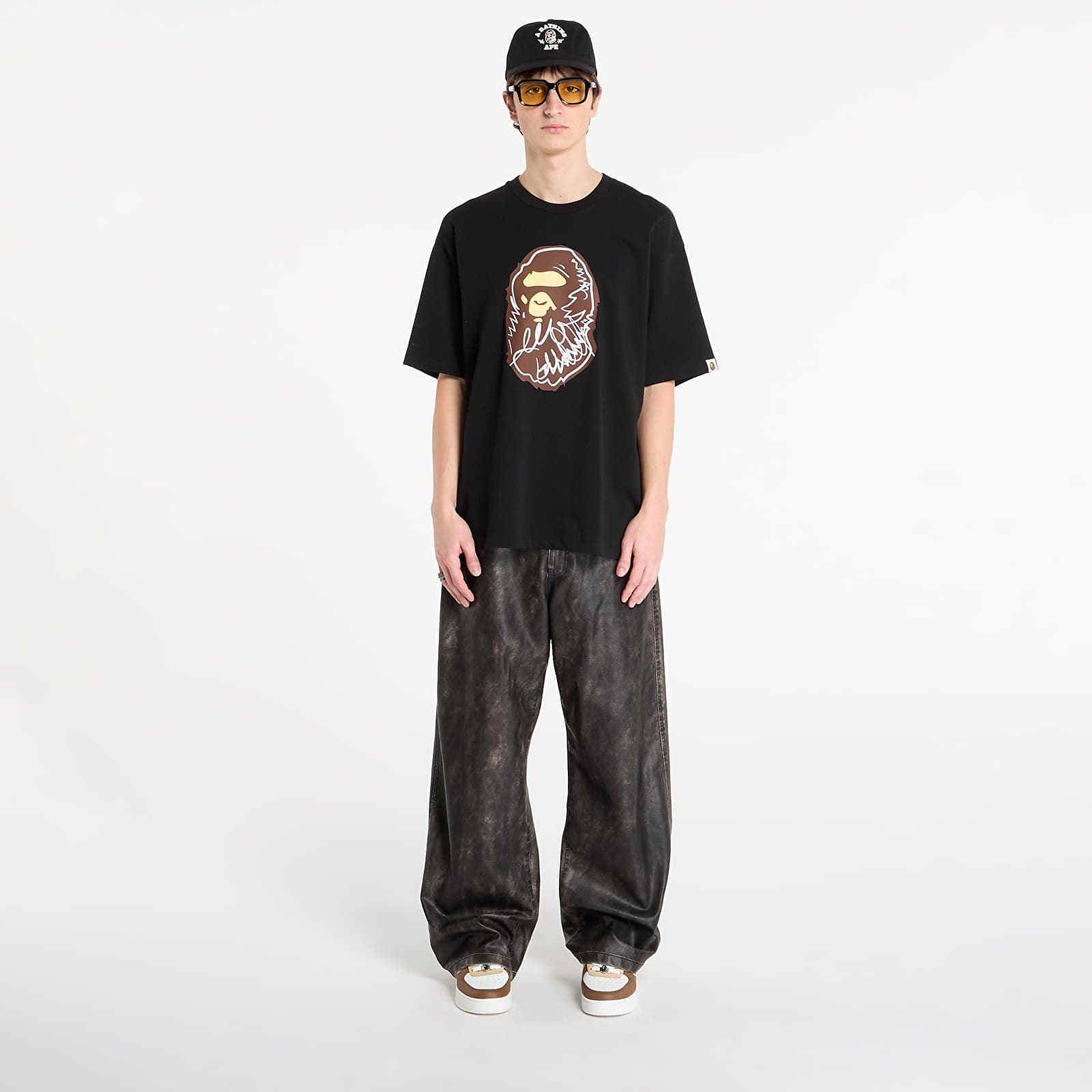 T-shirts BAPE® x FOOTSHOP - Scribble Ape Tee Black