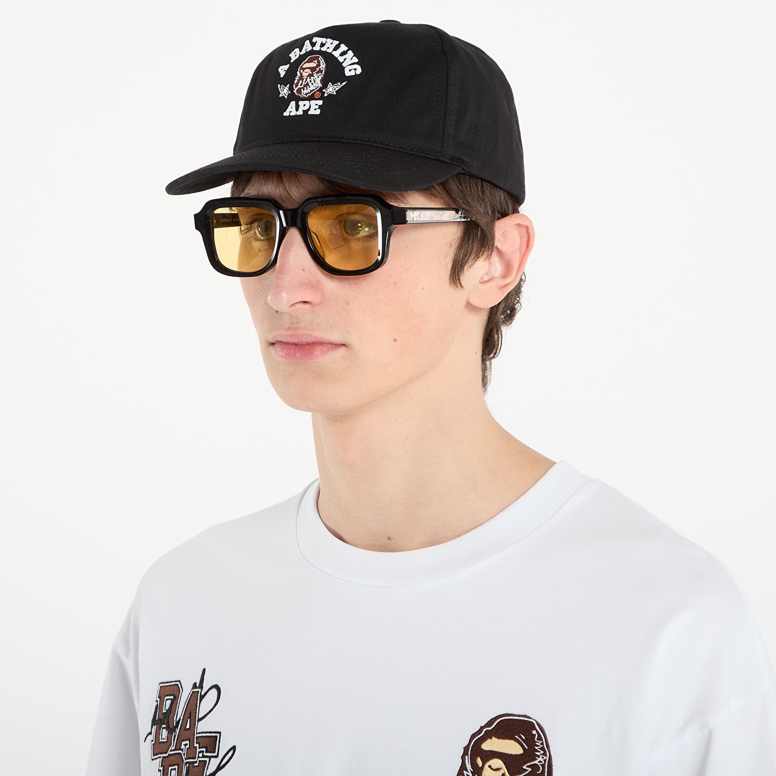 Kepsar BAPE® x FOOTSHOP - Scribble Ape Cap Black