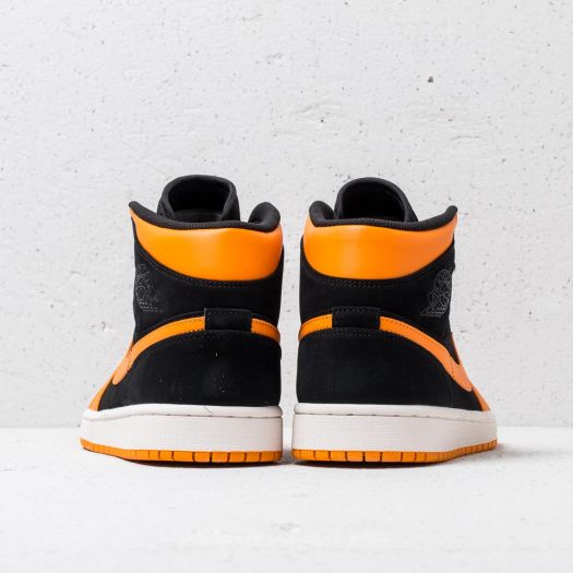 Men s shoes Air Jordan 1 Mid Black Orange Peel Sail Footshop