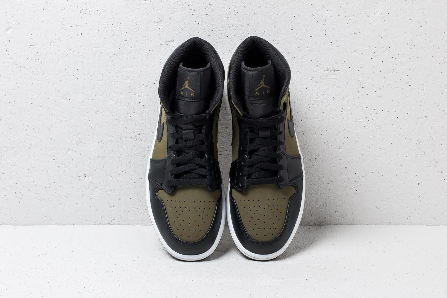 Pánské tenisky a boty Air Jordan 1 Mid Olive Canvas/ Black-White