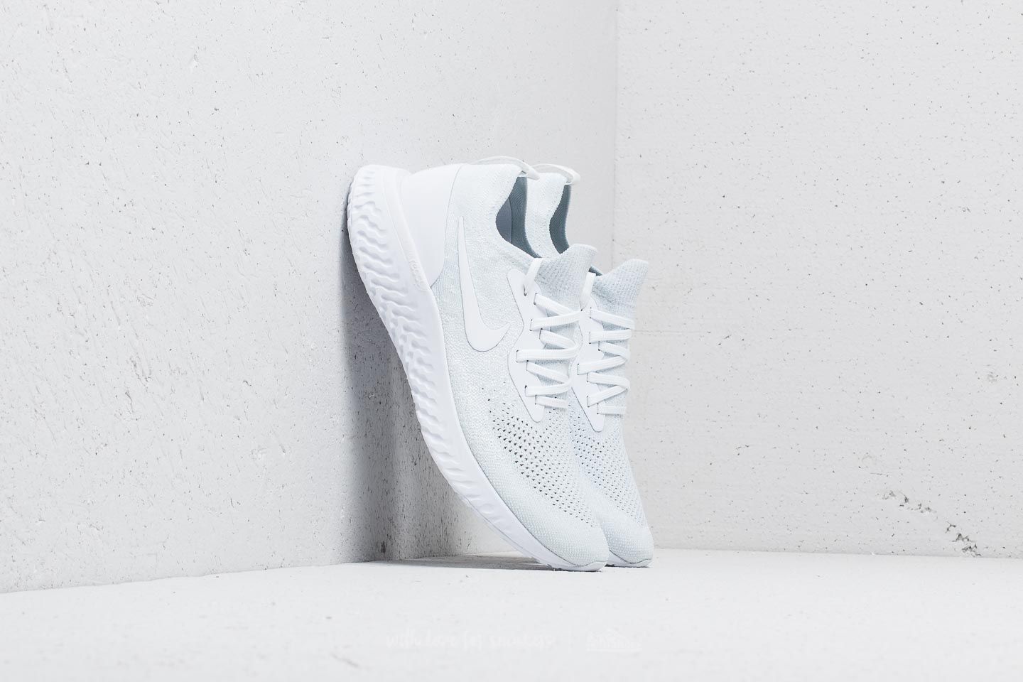 Nike running epic react trainers in white hot sale