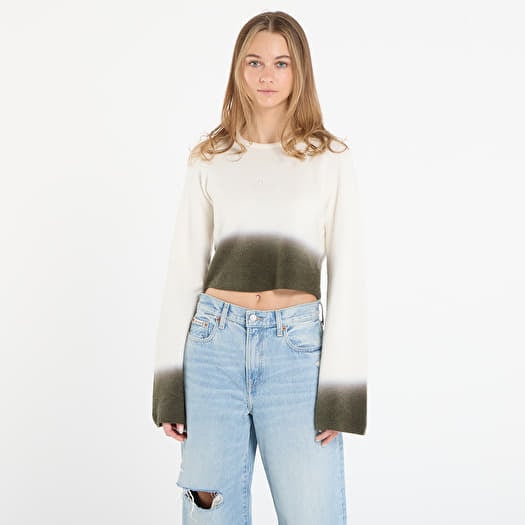 Suéter DIME Cropped Mohair Knit Gradient Cream