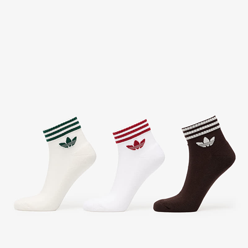 Чорапи adidas 3-Stripes Ankle Socks 3 Pairs Off White/ Aurora Coffee/ White