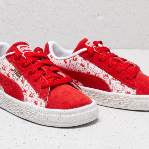 Kids red 2025 puma suede