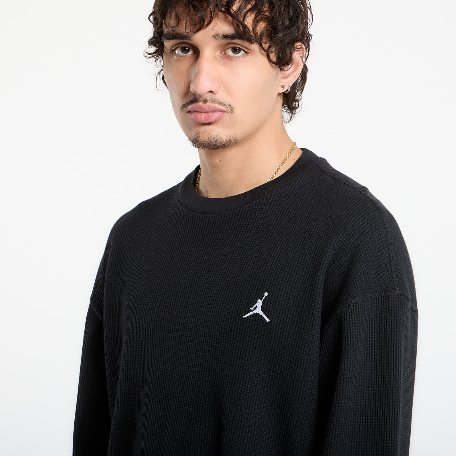 Футболки Jordan Flight Mountainside Men's Long-Sleeve Waffle Shirt Black/ White