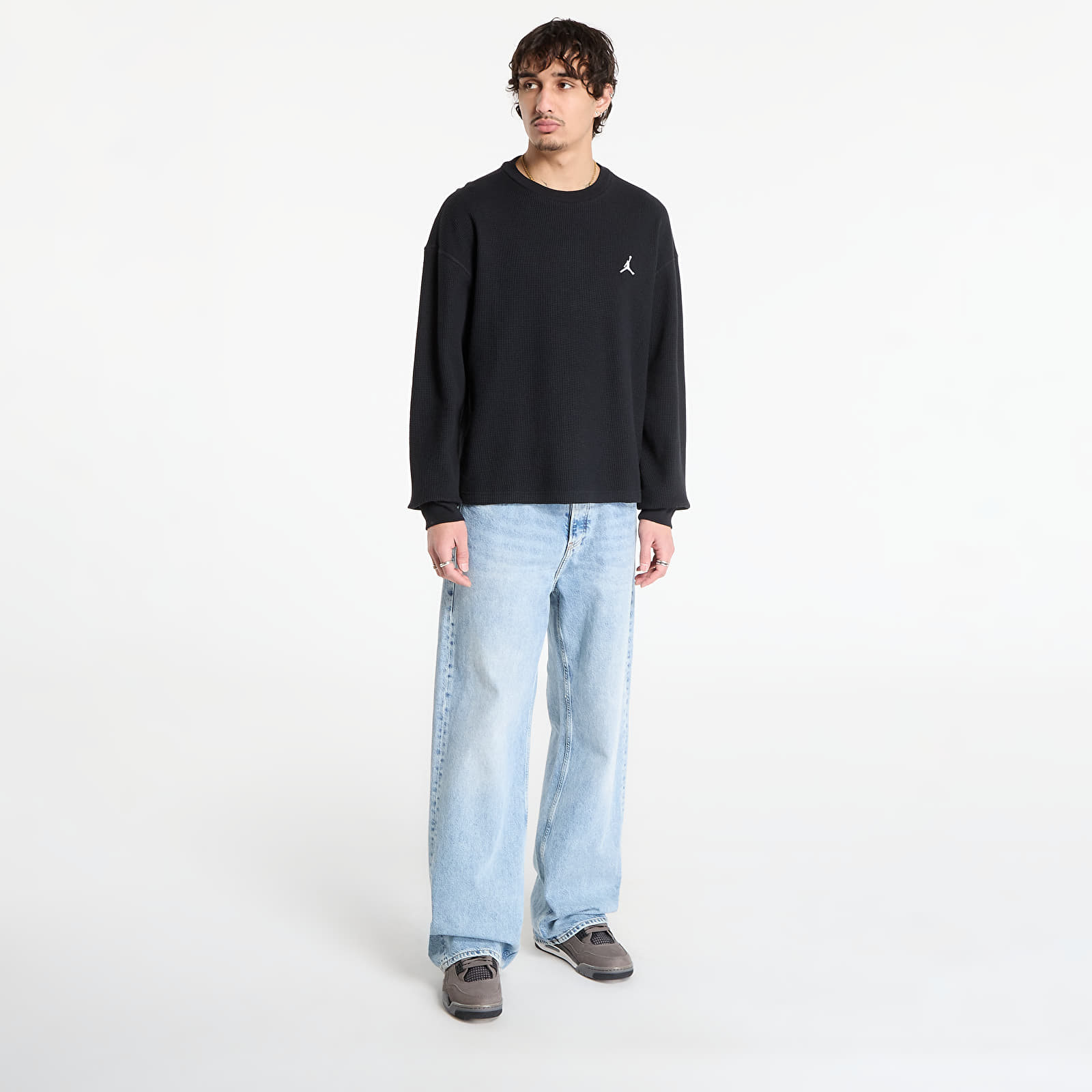 Футболки Jordan Flight Mountainside Men's Long-Sleeve Waffle Shirt Black/ White