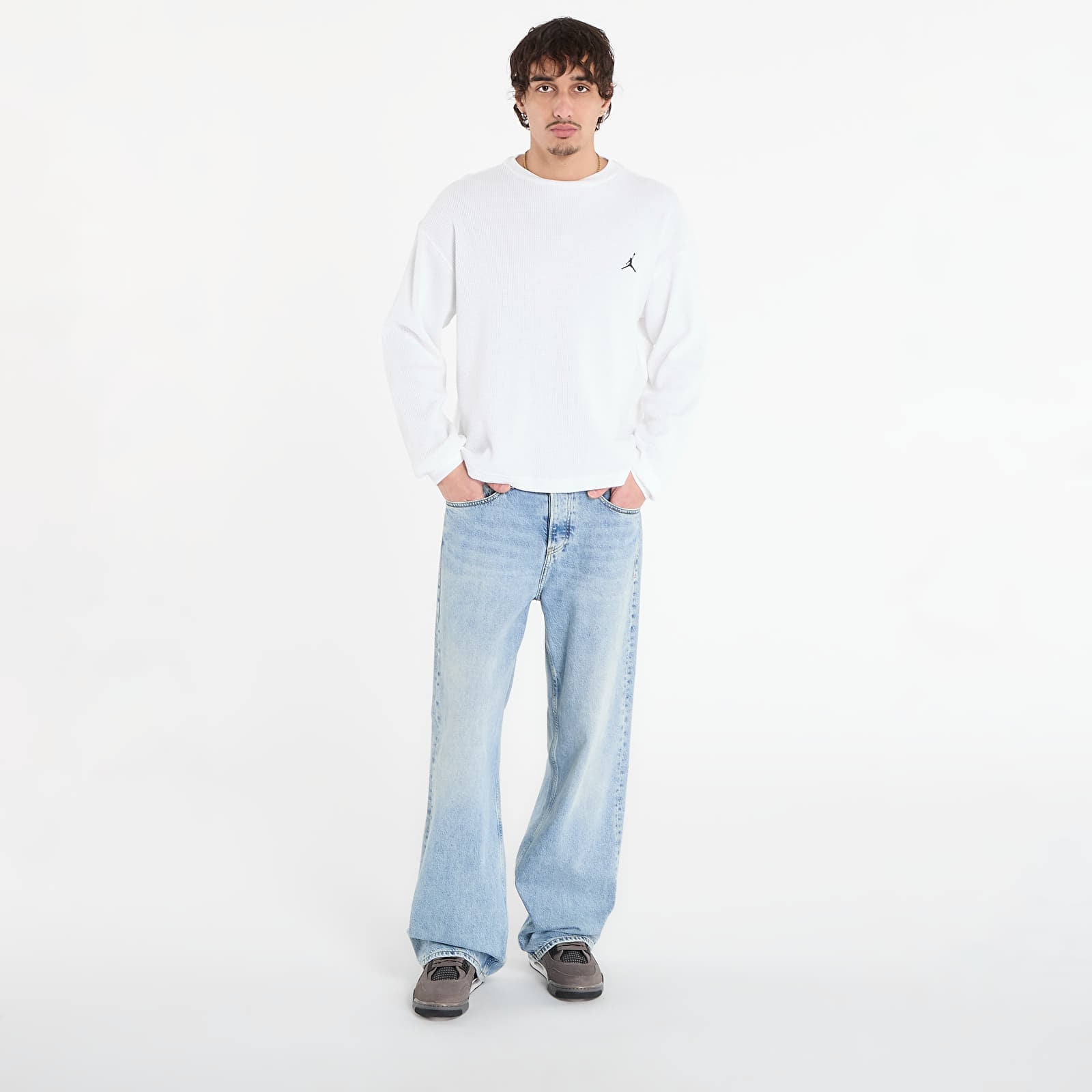 Футболки Jordan Flight Mountainside Men's Long-Sleeve Waffle Shirt White/ Black