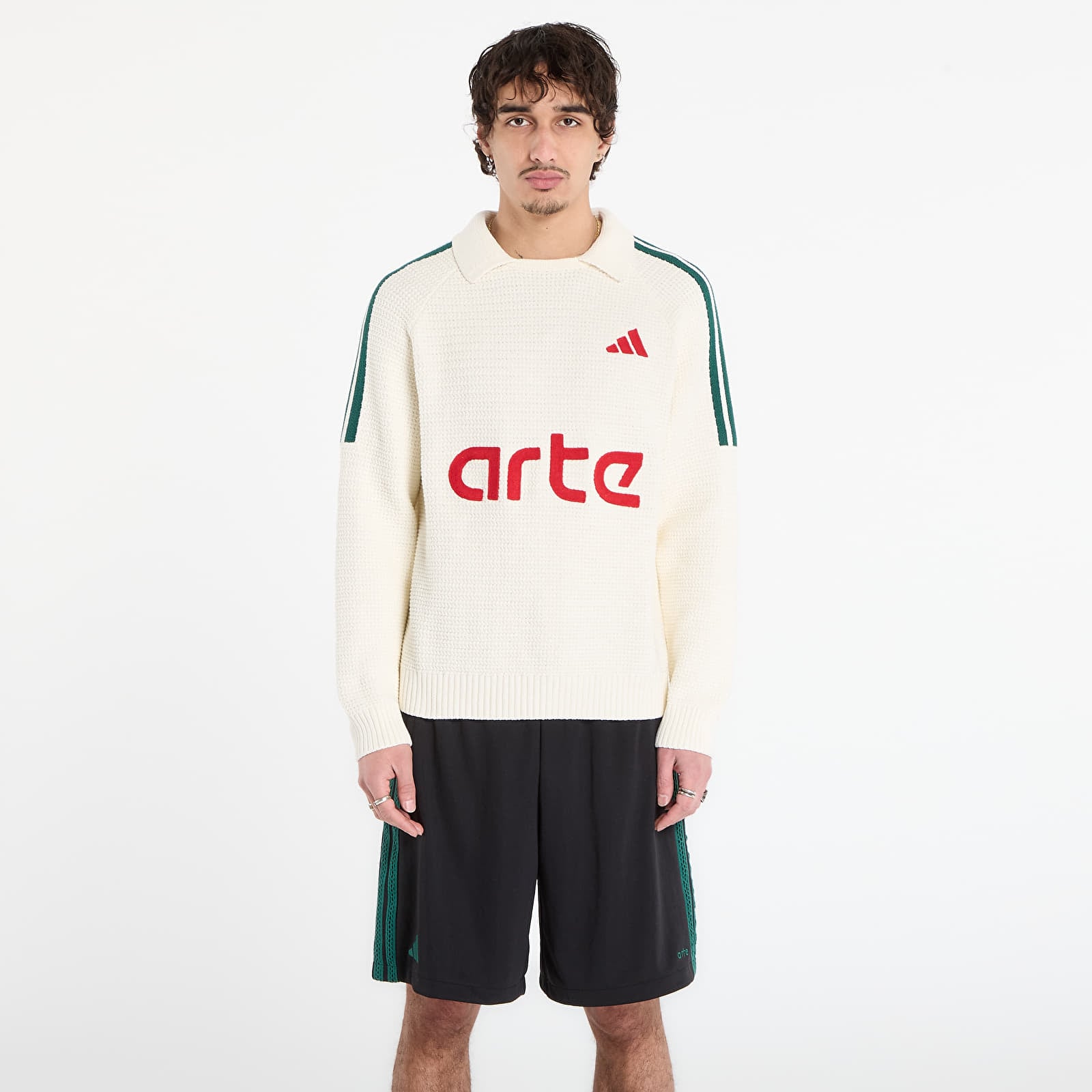 Πουλόβερ adidas x arte Knitted Long Sleeve Jersey White/ Collegiate Green