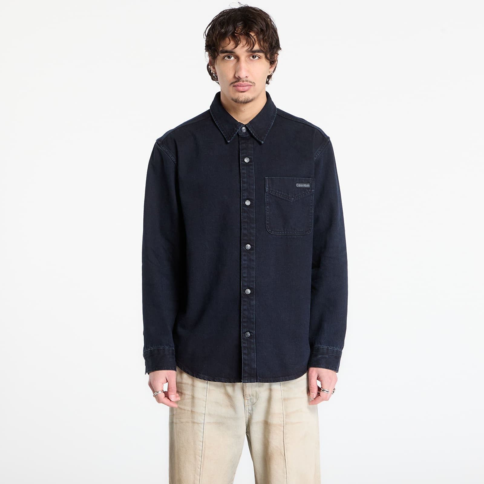 Cămașă Calvin Klein Jeans Blue Black Stone 90S Shirt Blue L