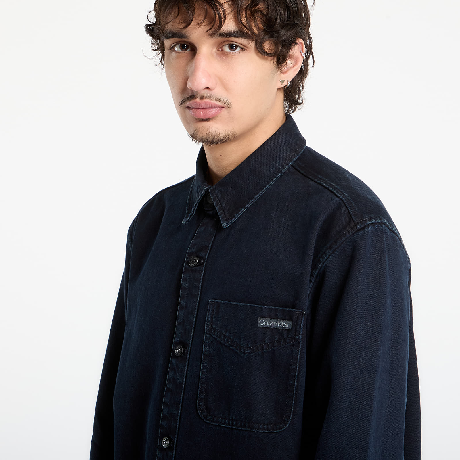 Skjorter Calvin Klein Jeans Blue Black Stone 90S Shirt Blue