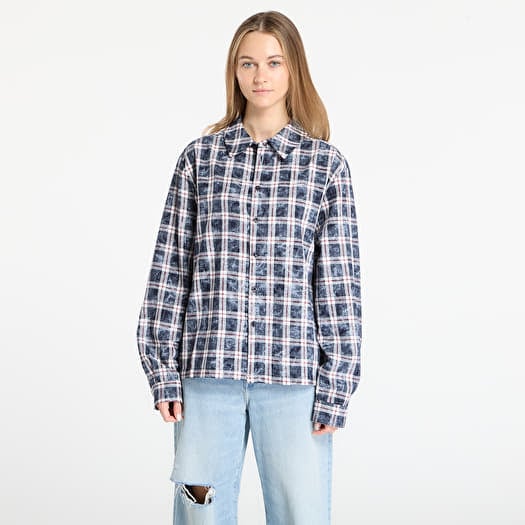 Camisa DIME Plaid Flannel Shirt UNISEX Bleached Navy