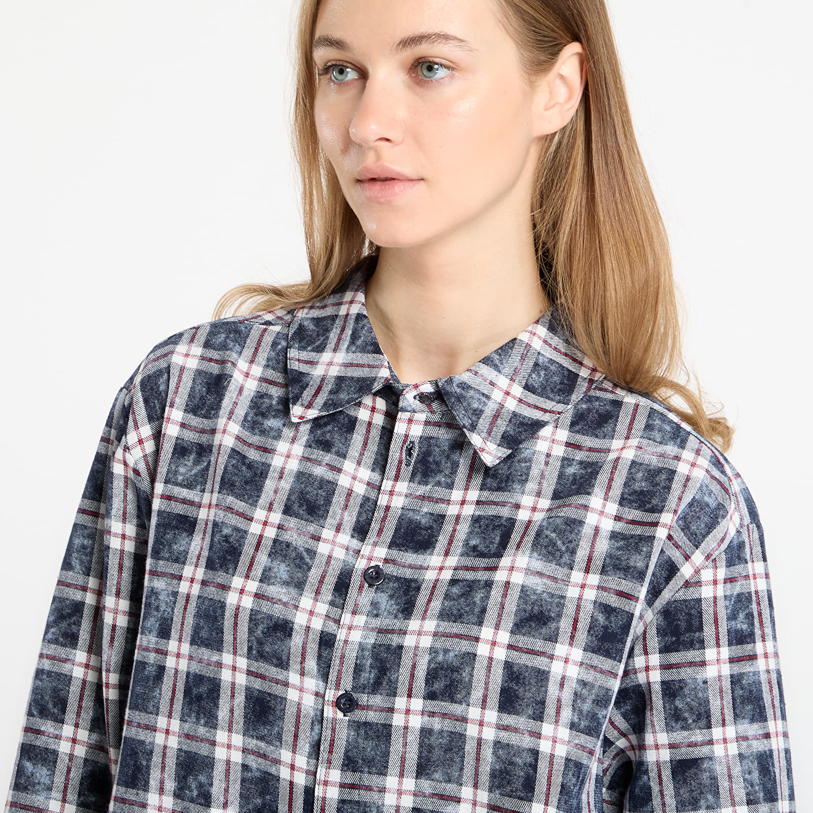 Πουκάμισα DIME Plaid Flannel Shirt UNISEX Bleached Navy