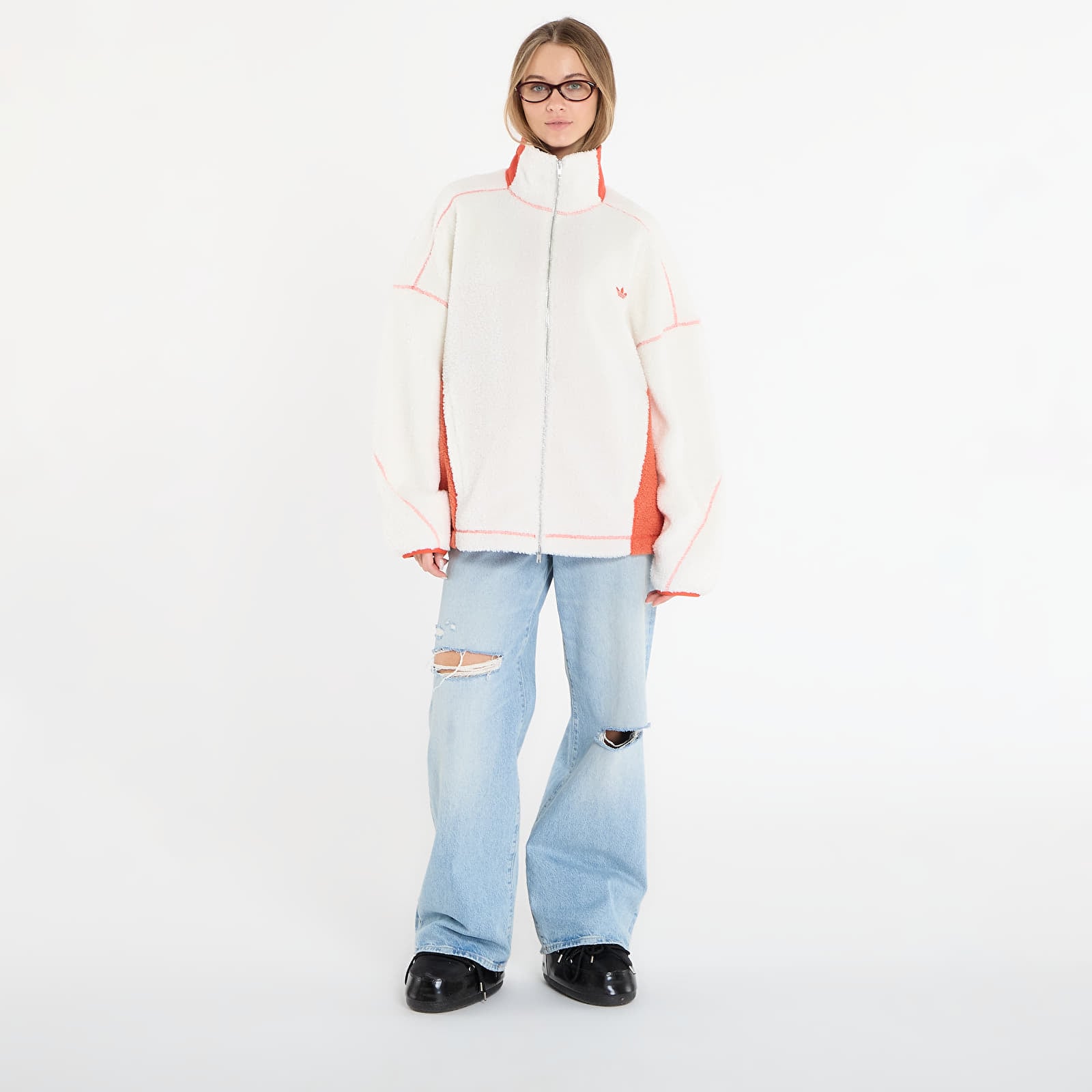 Куртки adidas LA Originals Adams Blvd Fleece Jacket UNISEX Off White/ Black