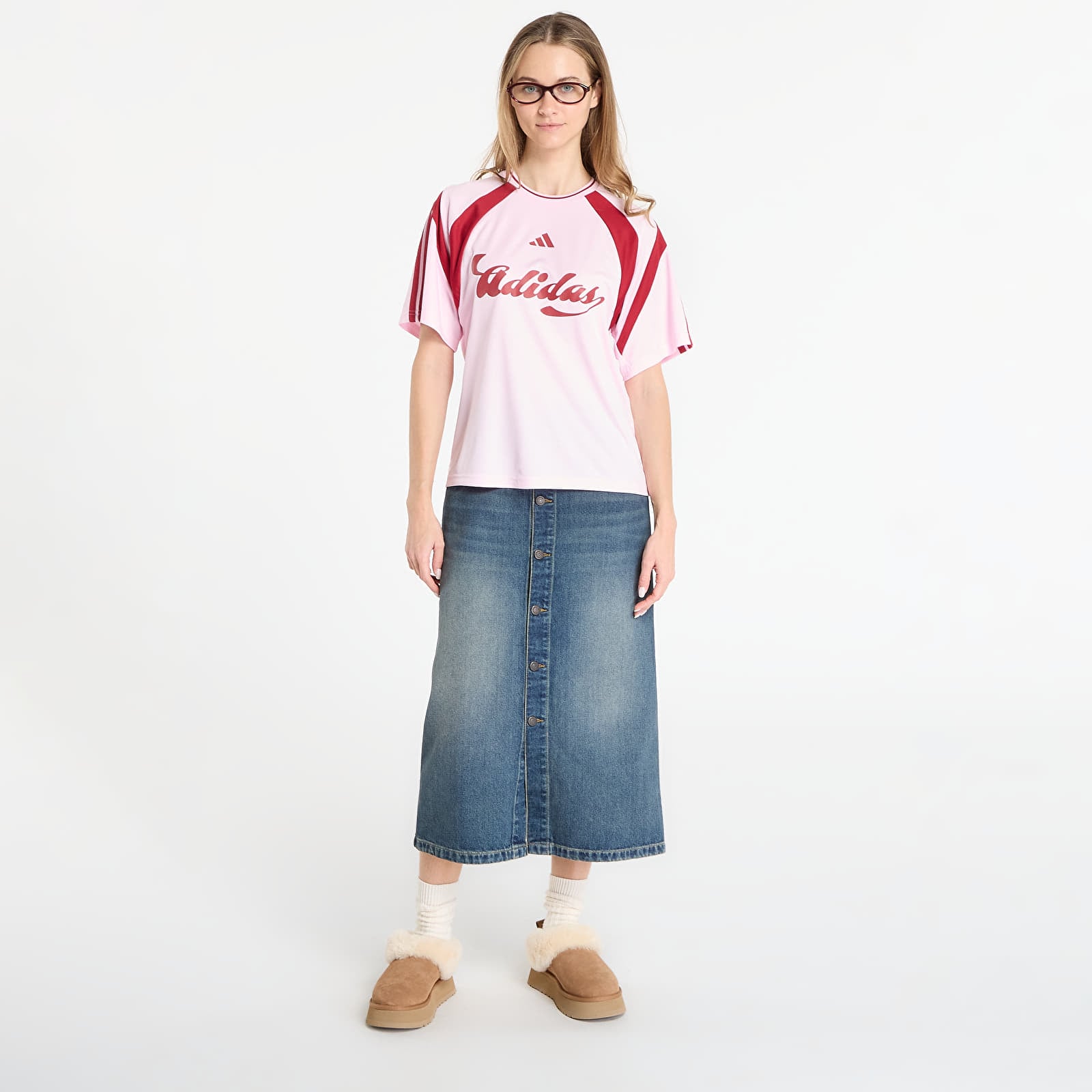 T-shirts adidas W Her Tee Clear Pink/ Actmar