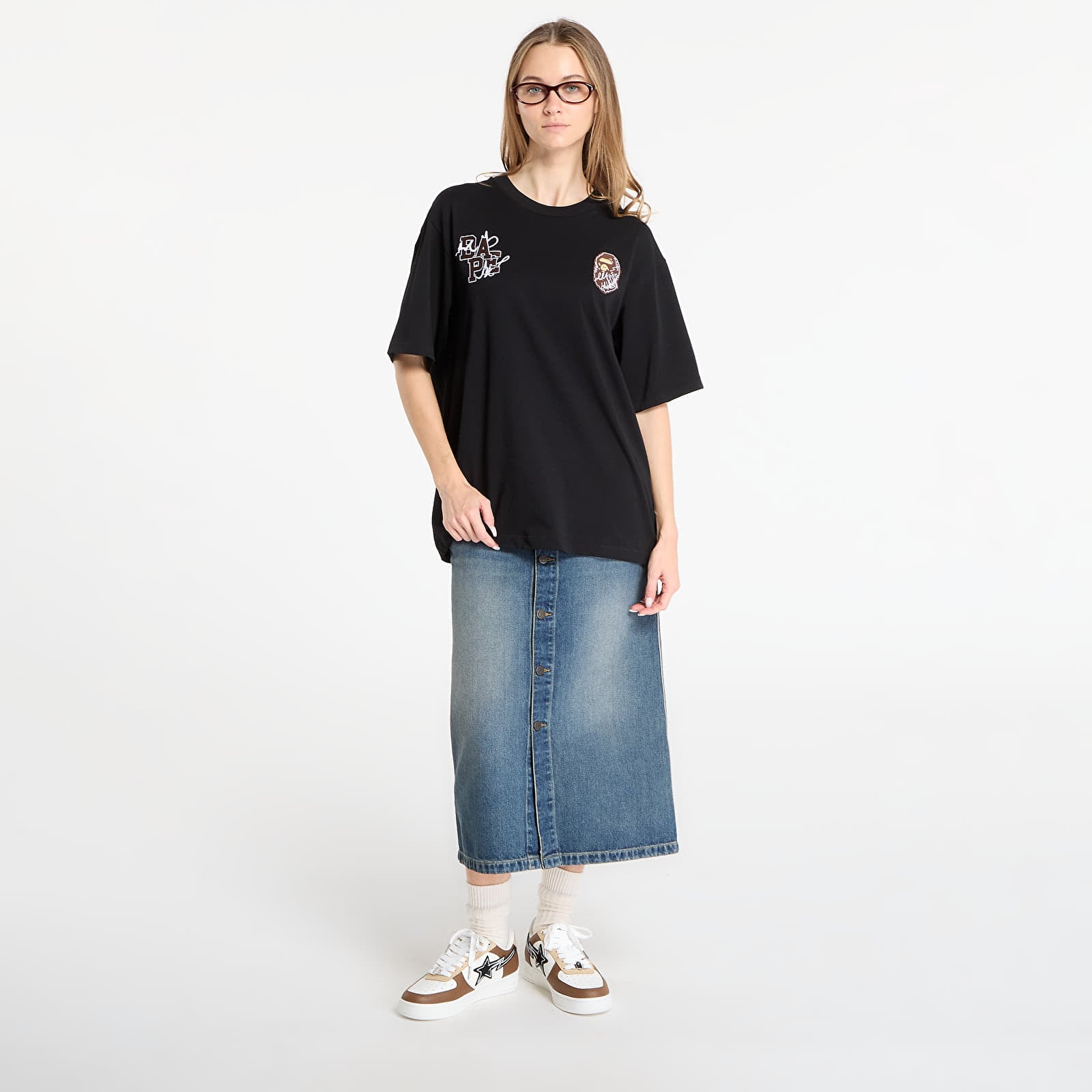 T-shirts BAPE® x FOOTSHOP - Scribble Logo Tee Black