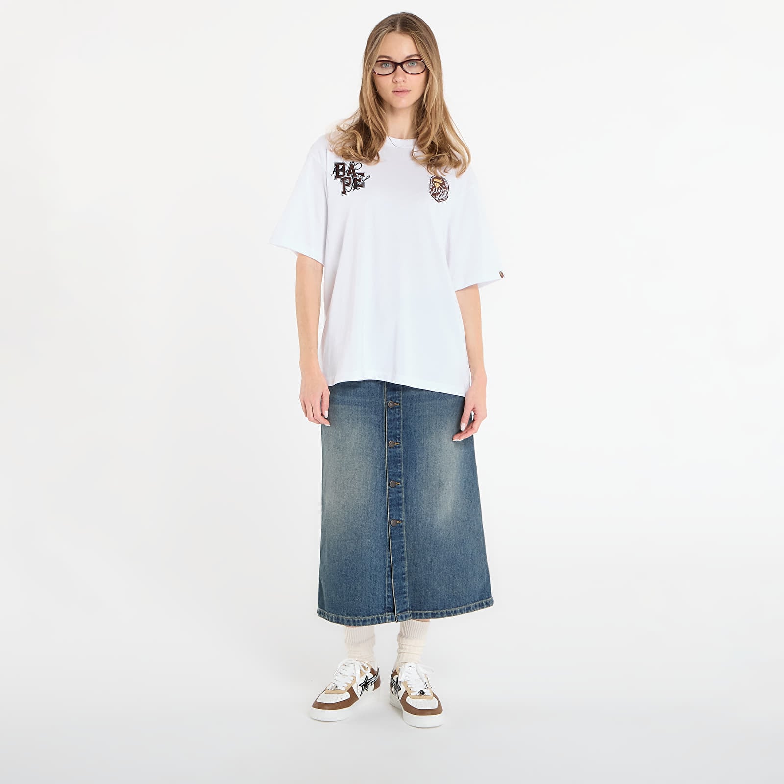 T-shirts BAPE® x FOOTSHOP - Scribble Logo Tee White