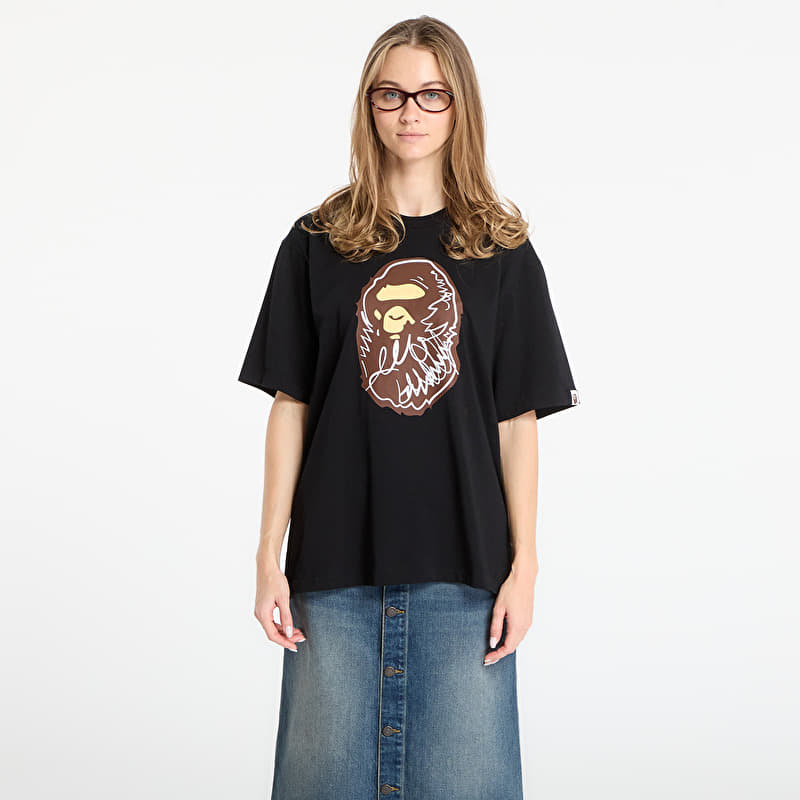 T-shirt BAPE® x FOOTSHOP - Scribble Ape Tee Black