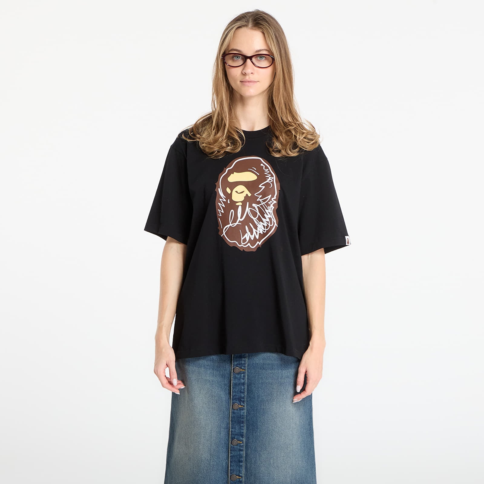 T-shirts BAPE® x FOOTSHOP - Scribble Ape Tee Black