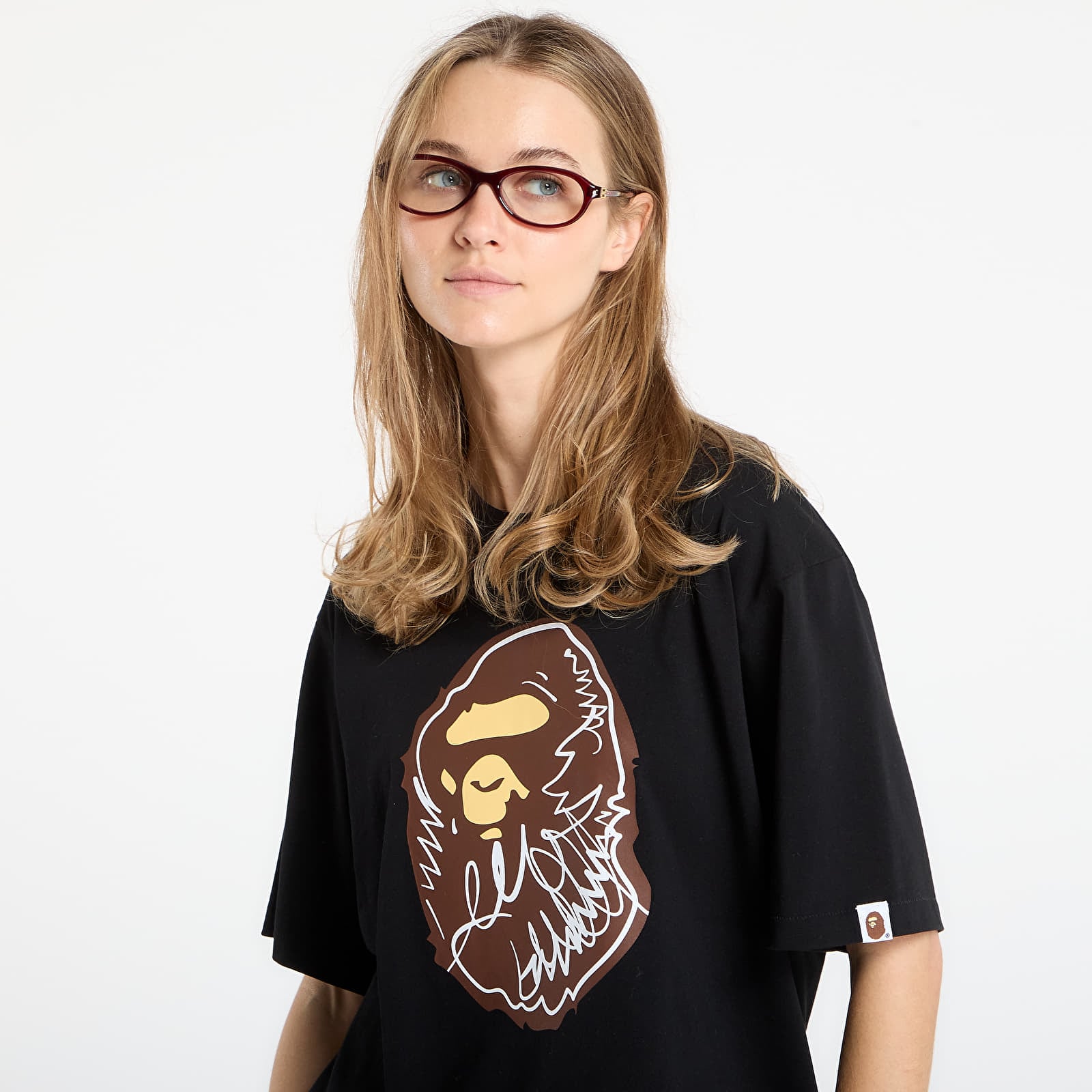T-shirts BAPE® x FOOTSHOP - Scribble Ape Tee Black
