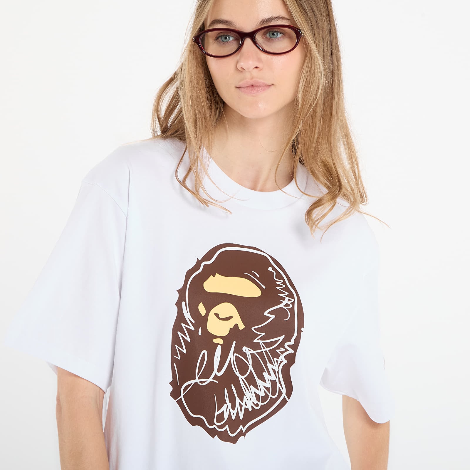 T-shirts BAPE® x FOOTSHOP - Scribble Ape Tee White