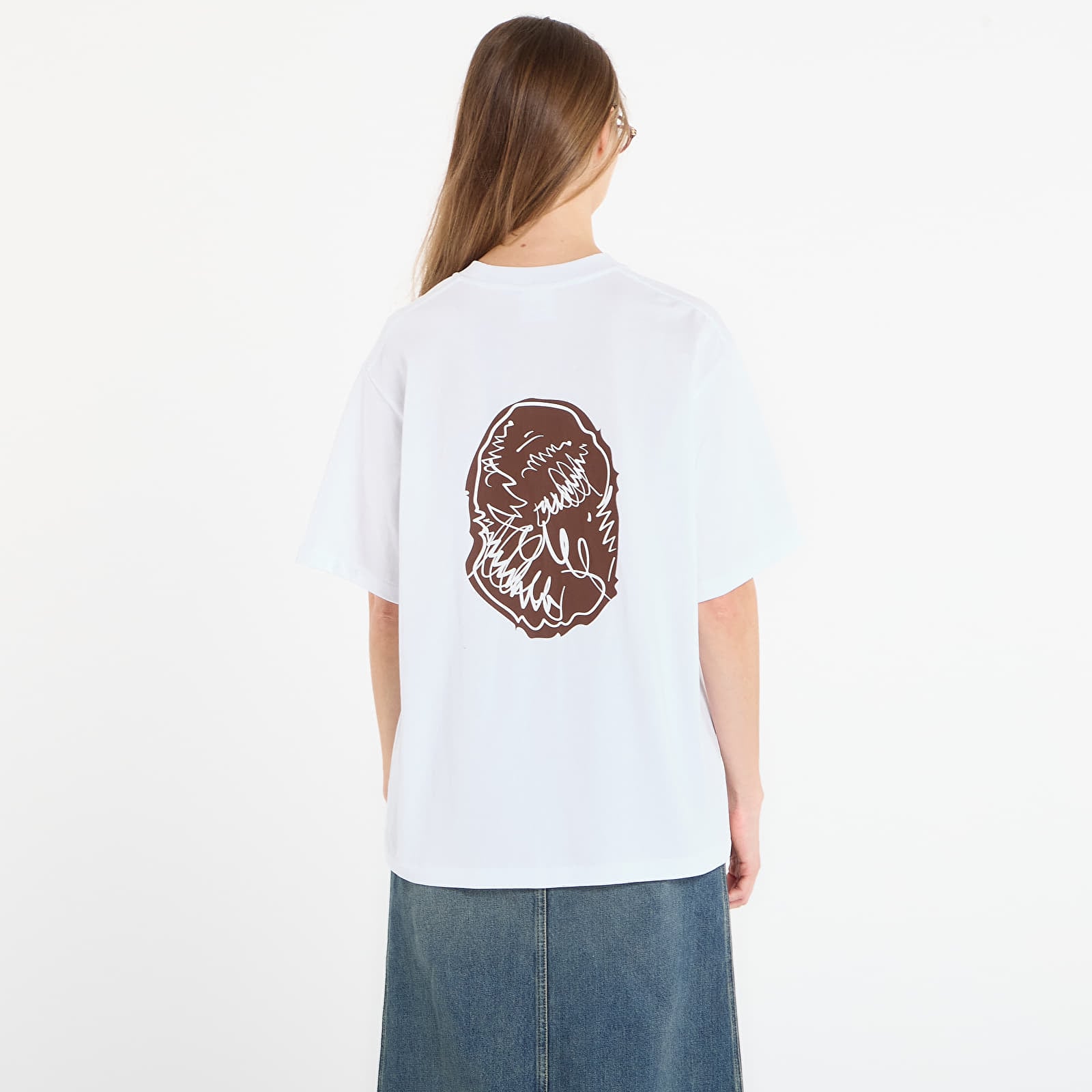 T-shirts BAPE® x FOOTSHOP - Scribble Ape Tee White