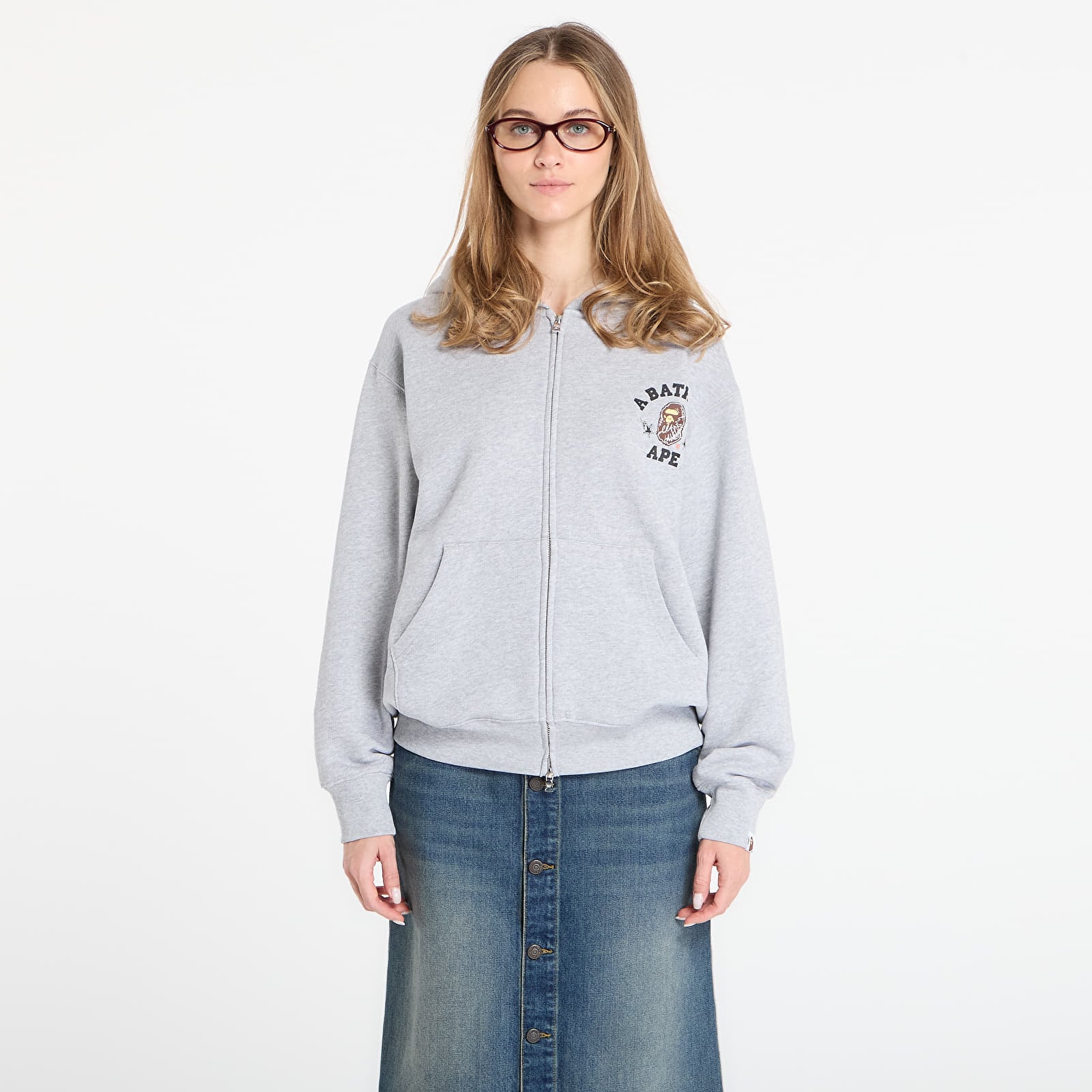 Hoodies och sweatshirts BAPE® x FOOTSHOP - Zip-Up Hoodie Gray