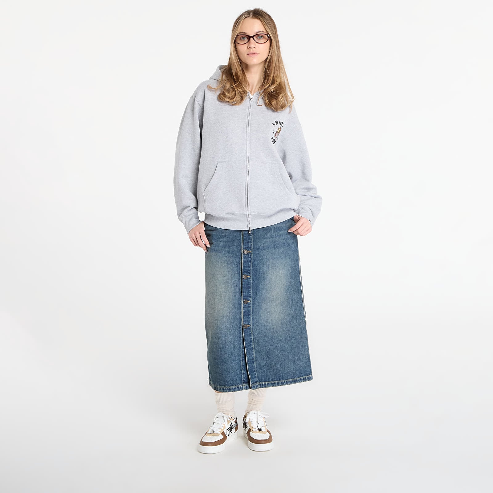 Hoodies och sweatshirts BAPE® x FOOTSHOP - Zip-Up Hoodie Gray