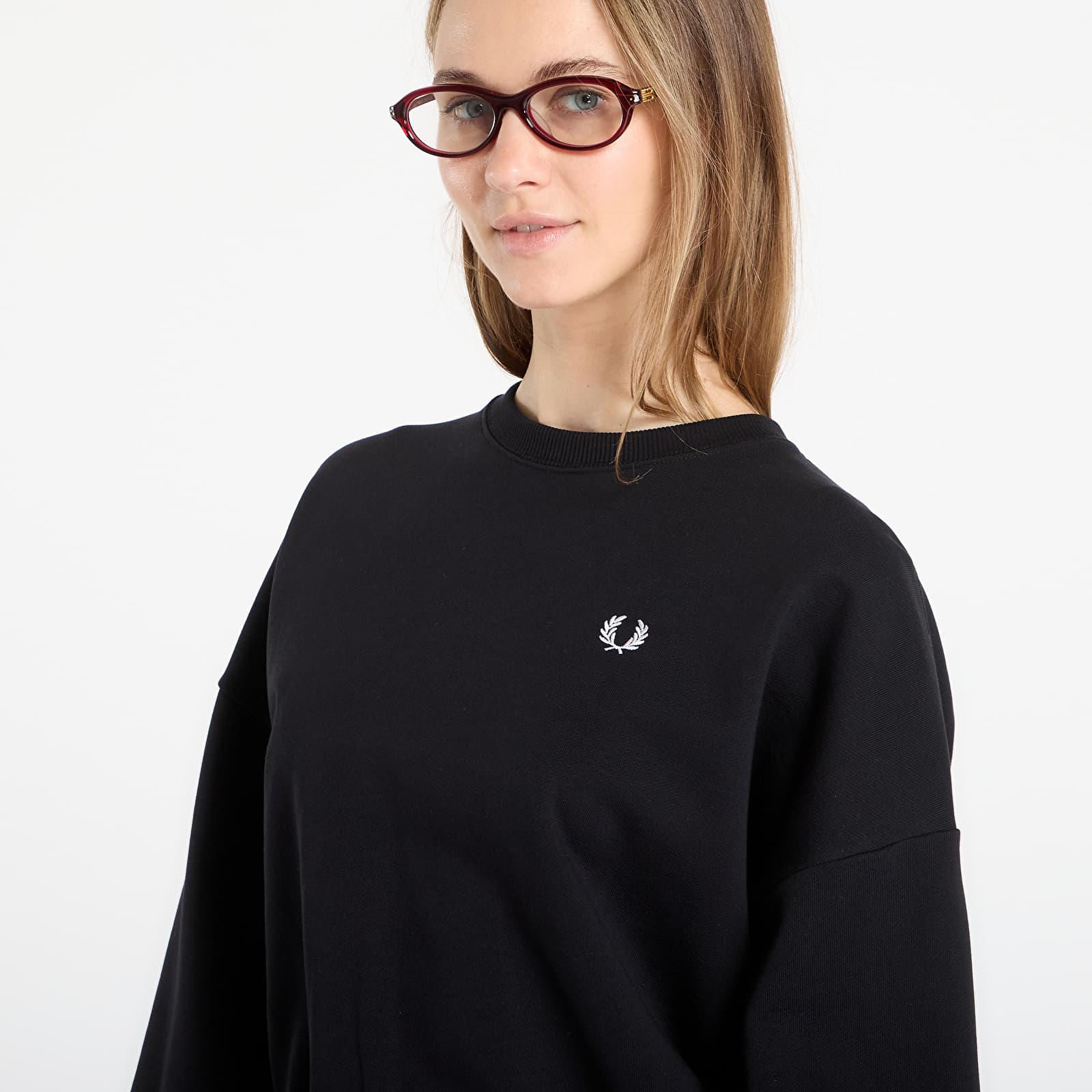 Ženski hoodiji FRED PERRY Tipped Sweatshirt Black